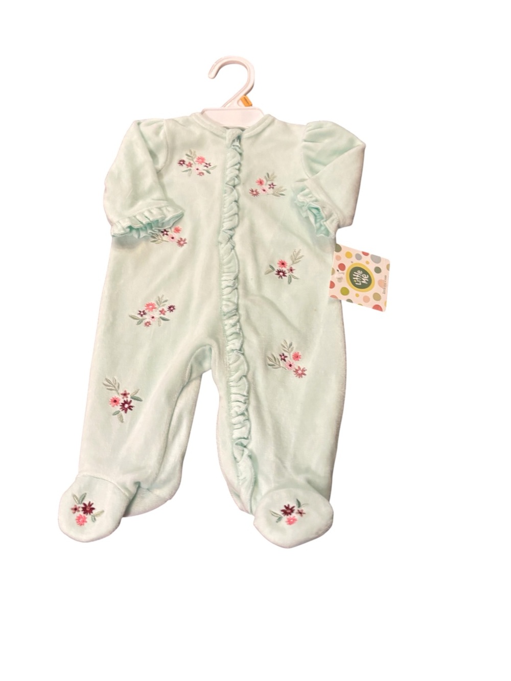 NWT 3M “Little Me” baby girl mint green footed one piece